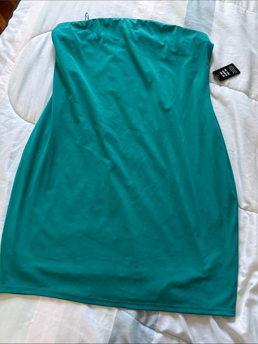Express Teal Strapless Mini Dress